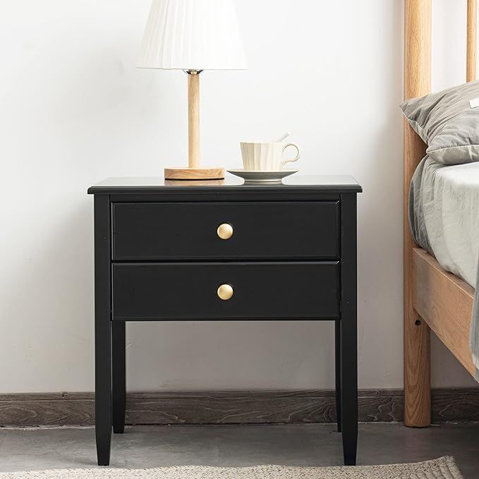 Amazon.com: Maydear Bamboo Nightstand, Modern Bedside Table with Drawer, Wooden End Table Sofa Si... | Amazon (US)