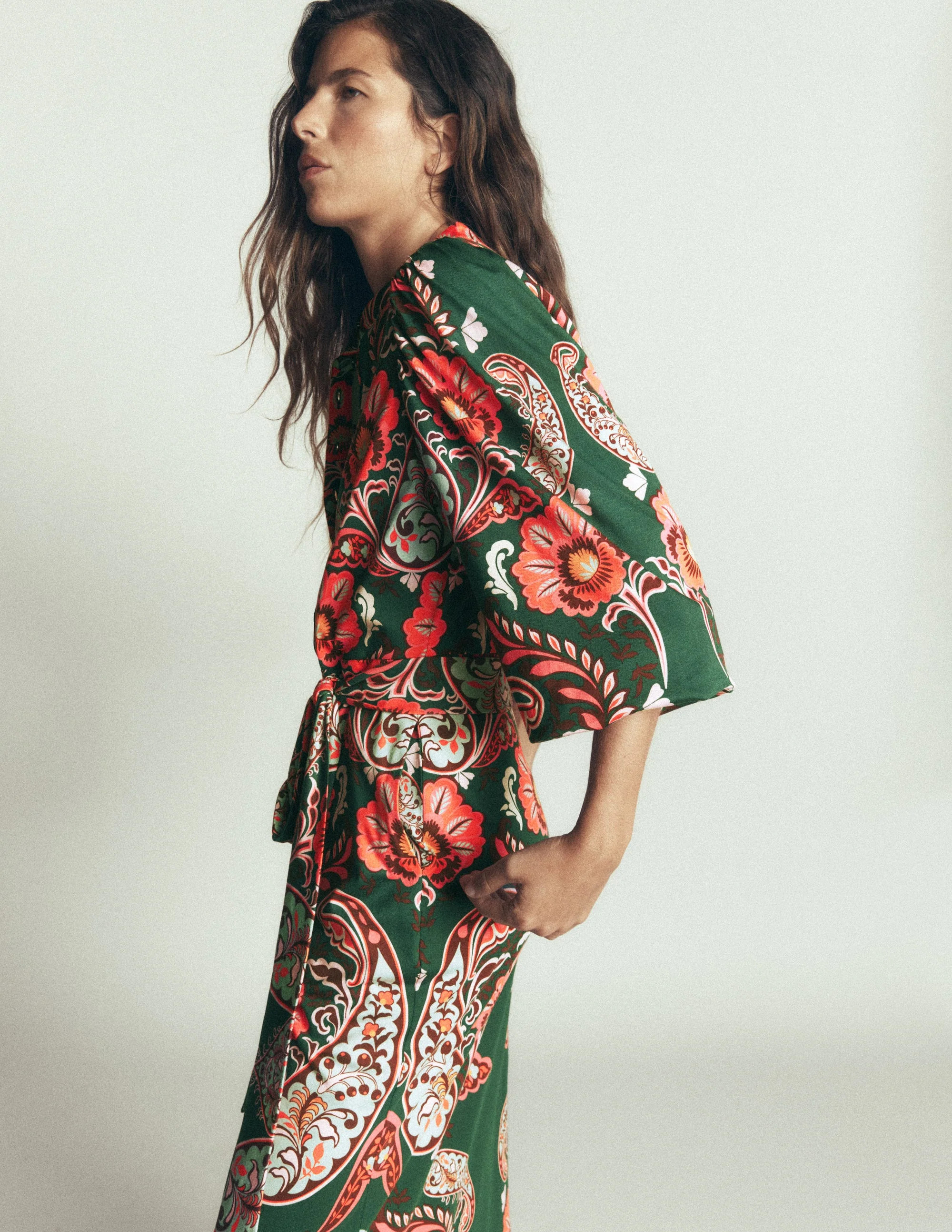 Eli Belted Jersey Midi Dress-Hunter Green, Bohemia Dream | Boden UK