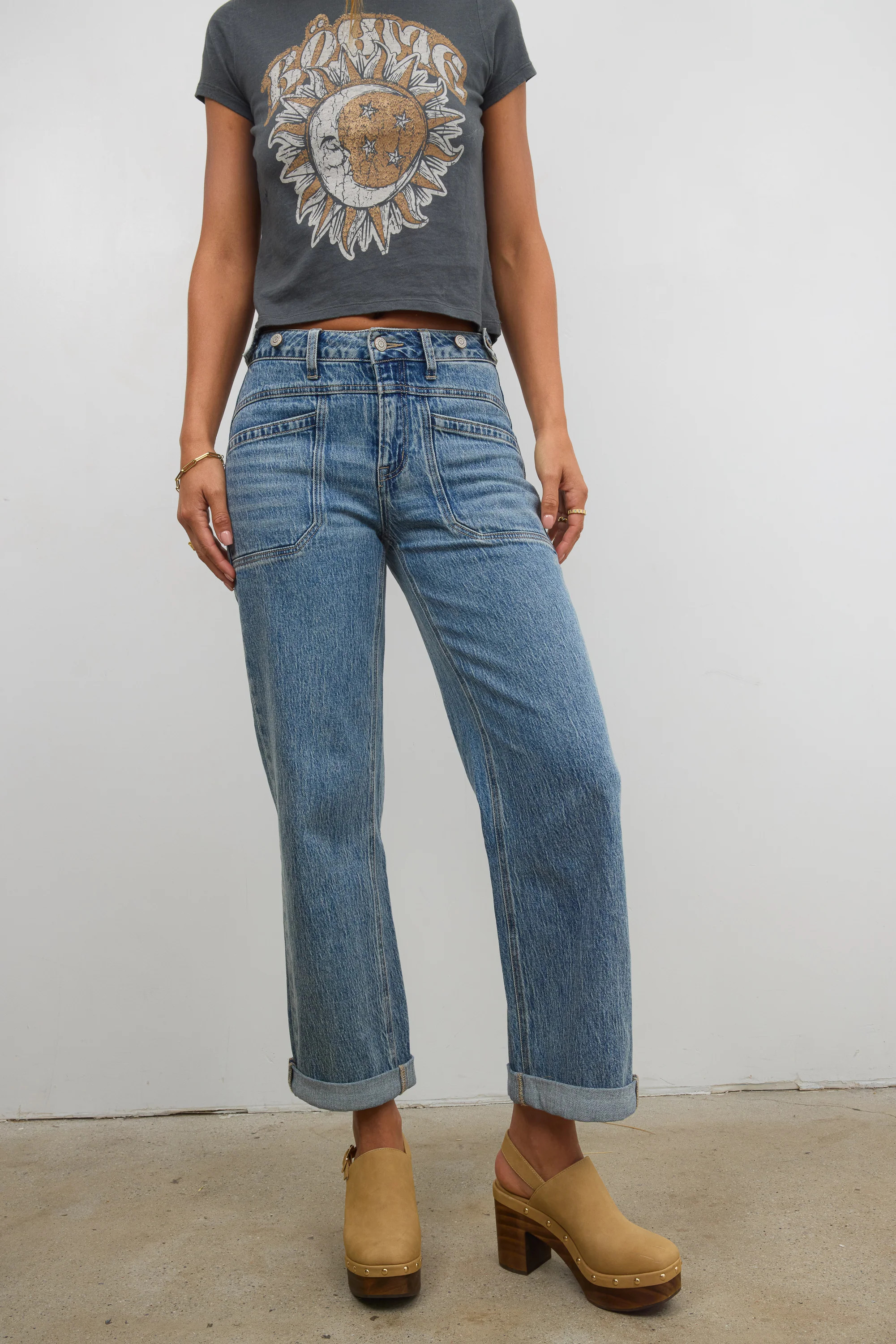 Amber Wide Leg Jeans in Medium Wash | Böhme US