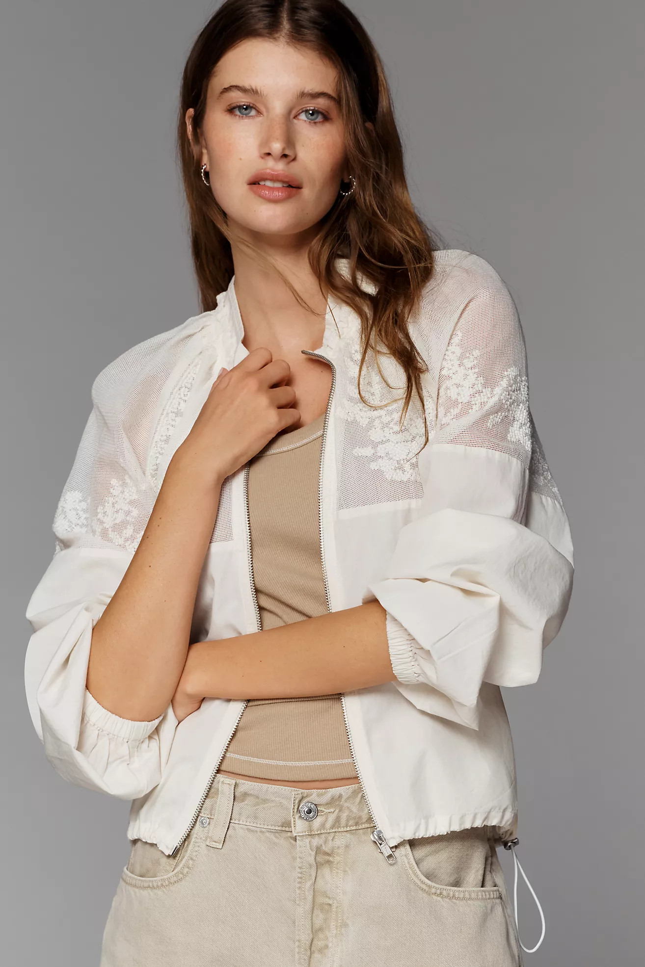 By Anthropologie Cotton Embroidered Bomber Jacket | Anthropologie (US)