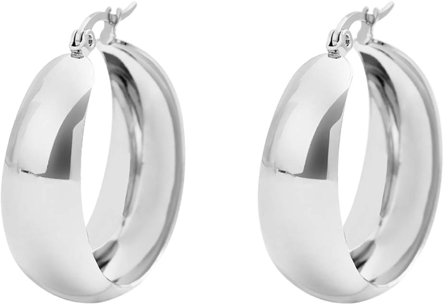Edforce Stainless Steel 18K Gold Plated Lead-free Hypoallergenic Wide Large Rounded Hoop Earrings... | Amazon (US)