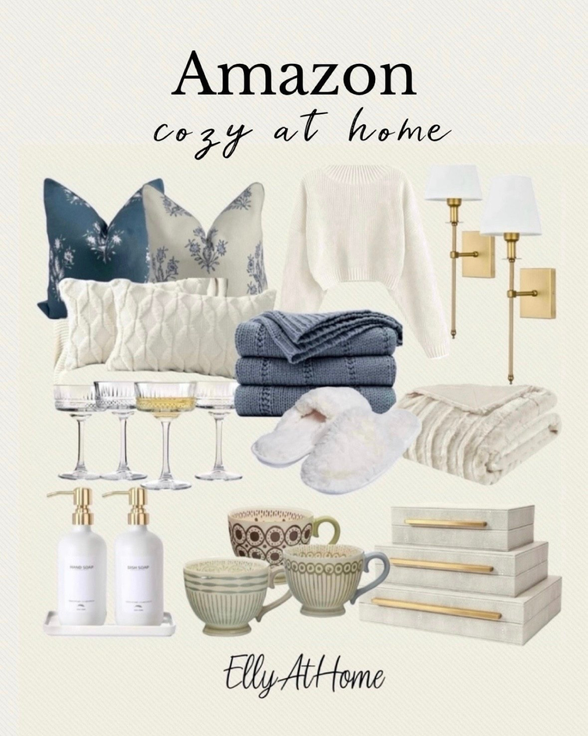 Amazon cozy favorites! Shop cozy and comfy throw pillows, blankets, sconce set, fuzzy slippers, coupe glasses soap dispensers, storage boxes. Free shipping  gift ideas, winter, home decor accessories. Free shipping 



#LTKSaleAlert #LTKHome #LTKFindsUnder50