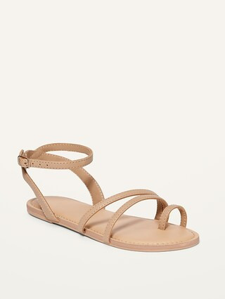 Faux-Leather Strappy Sandals for Girls | Old Navy (US)