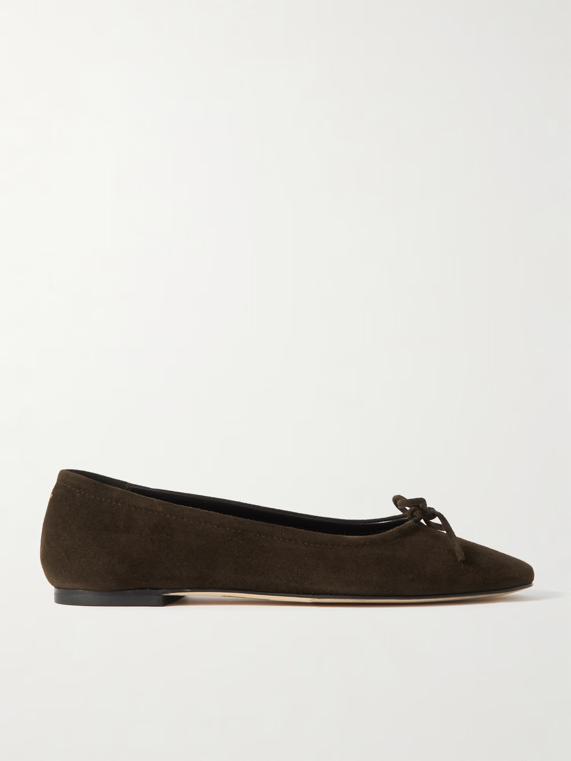 Delfina bow-detailed suede ballet flats | NET-A-PORTER (UK & EU)