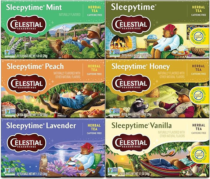 Celestial Seasonings Sleepytime Herbal Tea, Variety Pack - Caffeine Free Sleep Tea, 20 Tea Bags P... | Amazon (US)
