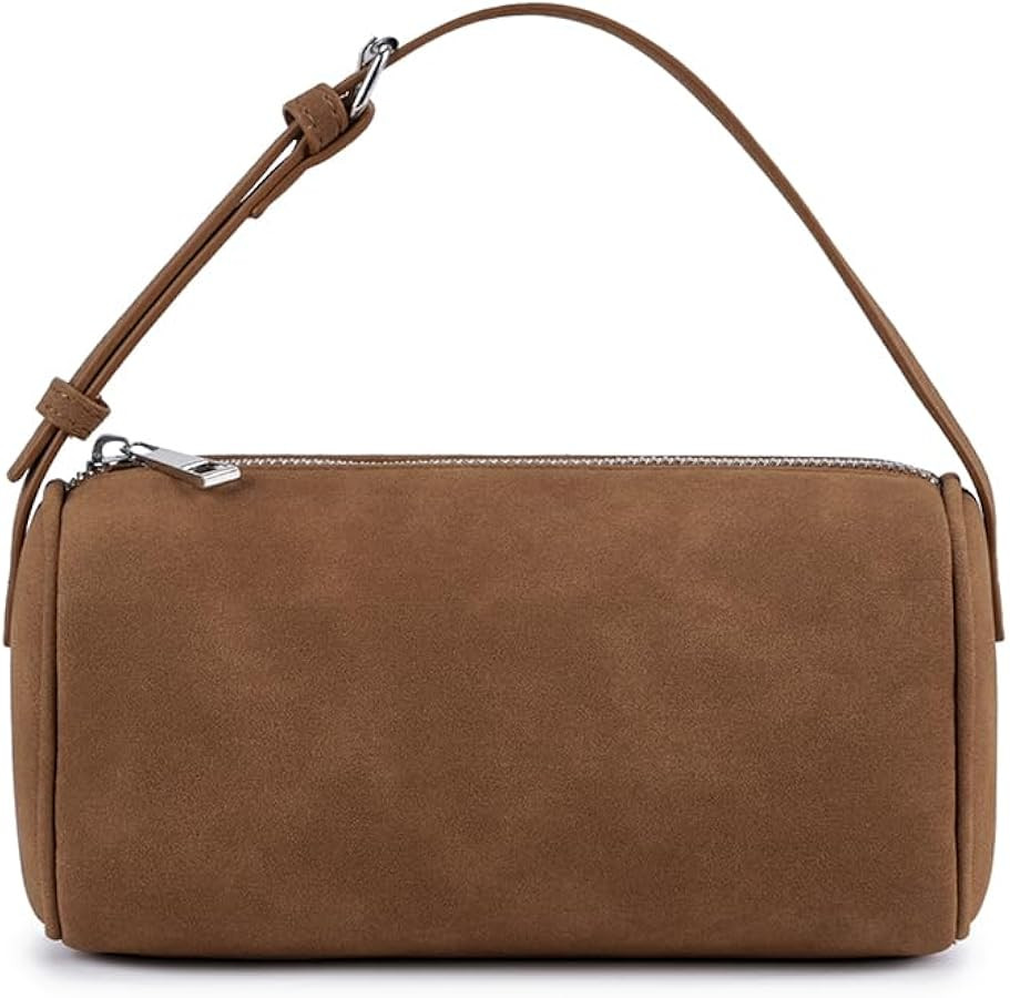 Women’s Suede Leather Shoulder Bag, Small Retro Crossbody Bag with Adjustable Strap, Underarm P... | Amazon (US)