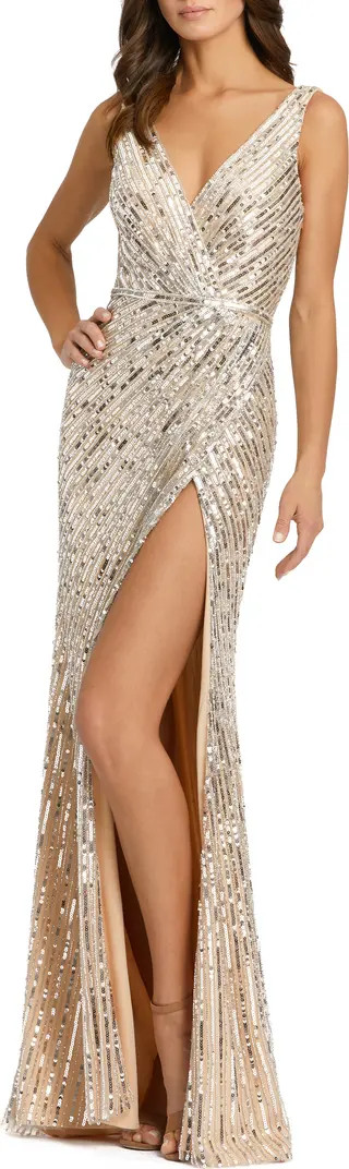 Mac Duggal Starburst Sequin Column Gown | Nordstrom | Nordstrom