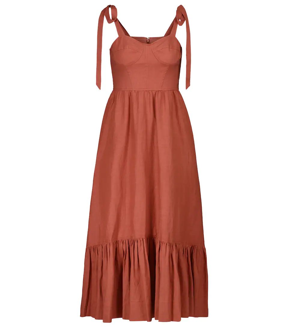 Georgia linen-blend midi dress | Mytheresa (US/CA)