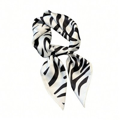 Anna-Kaci Womens Zebra Print Square Scarf Soft Fashion Accessory 27.5×27.5inches, White | Target