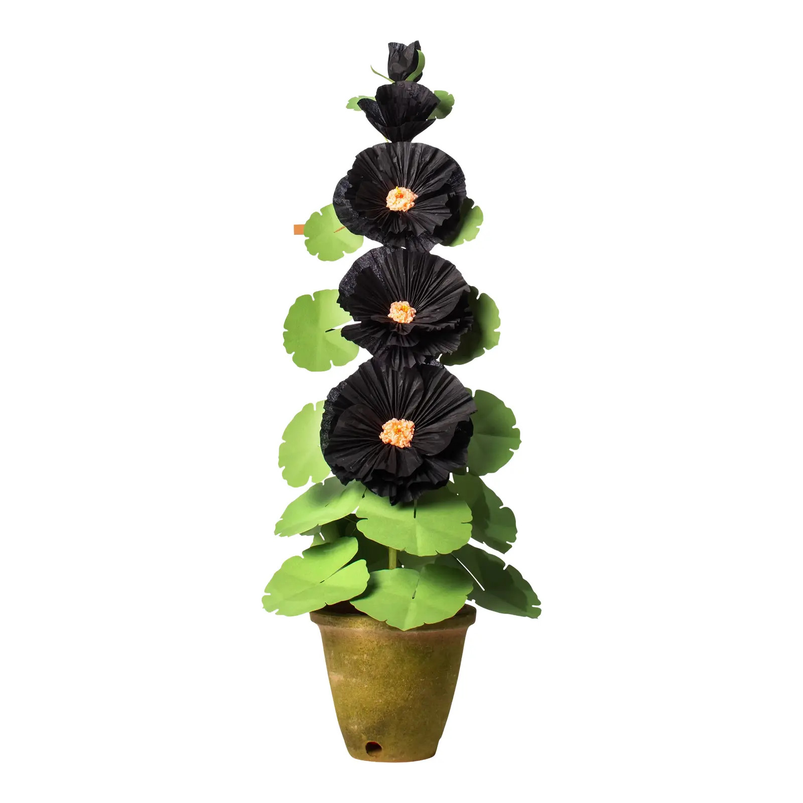 The Green Vase Hollyhock Plant | Chairish