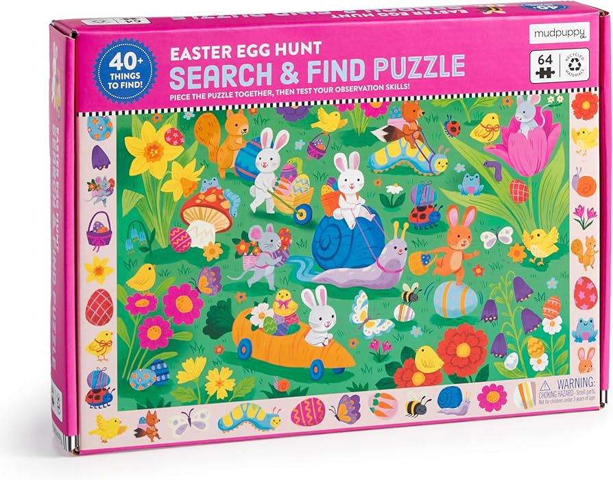 Mudpuppy Easter Egg Hunt — 64 Piece Search & Find Puzzle Featuring Adorable Spring Easter Scene... | Amazon (US)