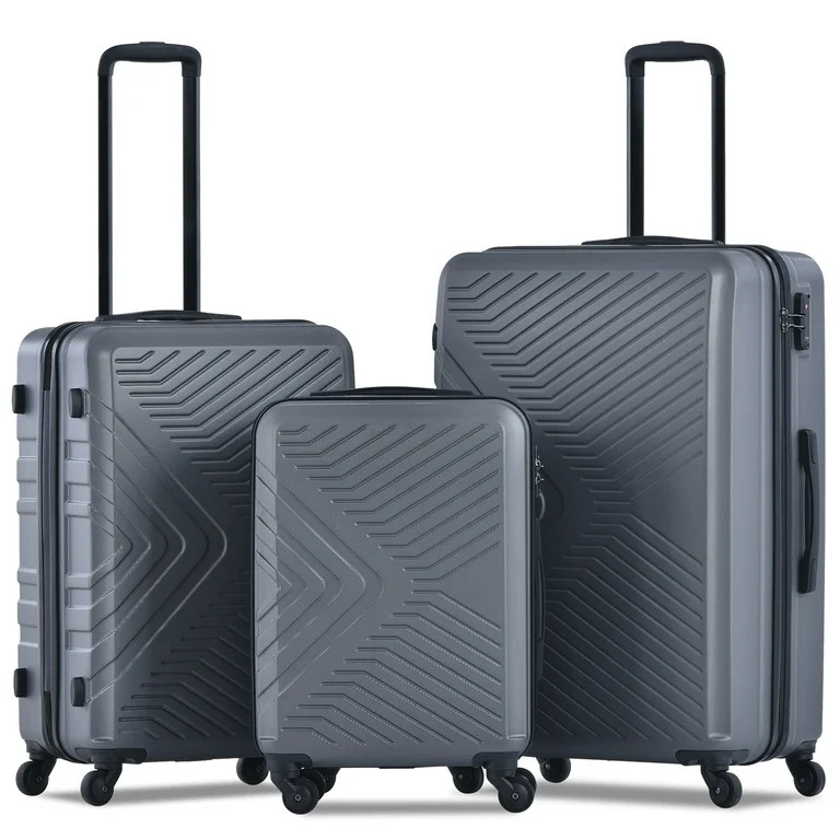 Travelhouse 3 Piece Hardshell Luggage Set Hardside Lightweight Suitcase with TSA Lock Spinner Whe... | Walmart (US)