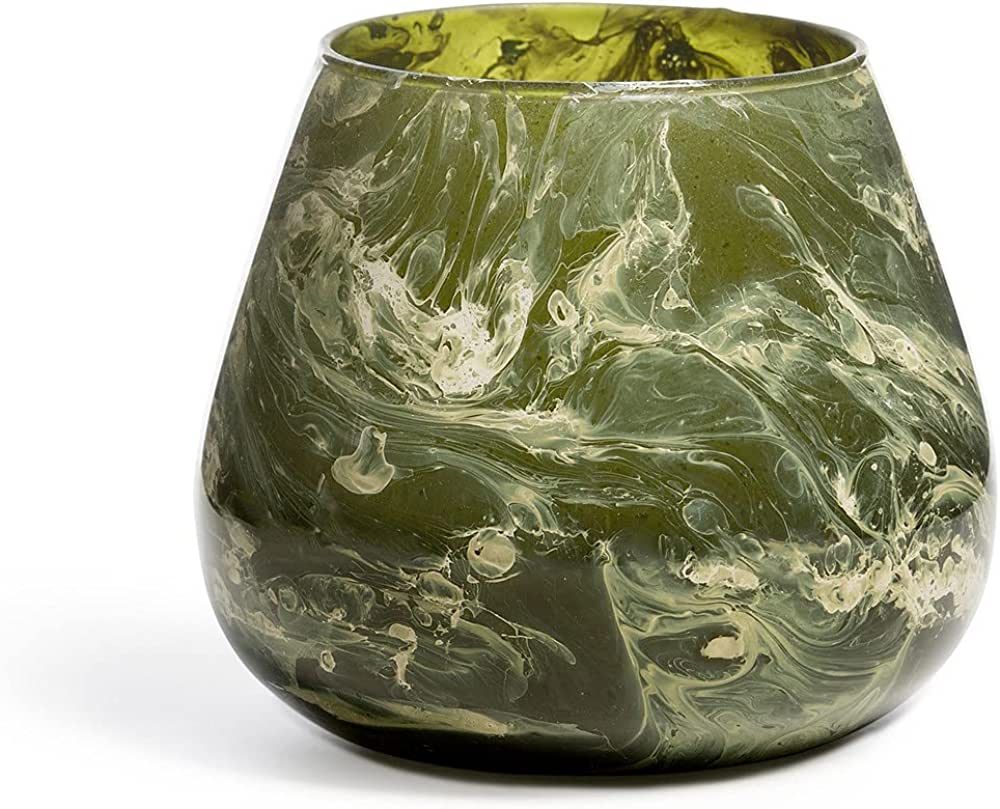 Park Hill Collection Grassway Glass Marble Finish Vase, Medium | Amazon (US)