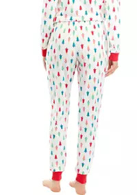PAJAMARAMA Women's Merry Multi Trees Jogger Pajama Pants | Belk