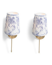 2pk 20in Rechargeable Pleated Shade Metal Wall Sconce | Marshalls