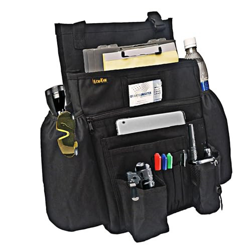 ECWKVN Car Front Seat Organizer - Car File Organizer, Passenger Seat Storage Bag Law Enforcement - Vehicle Storage with Dedicated Laptop Tablet Holder Cup Holder, Black | Amazon (US)