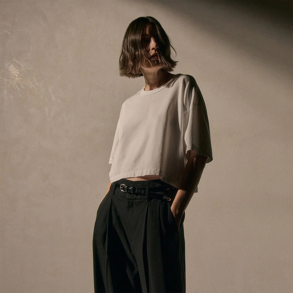 Heavy Luxe Jersey Shrunken Tee - White | James Perse Los Angeles | James Perse (US)