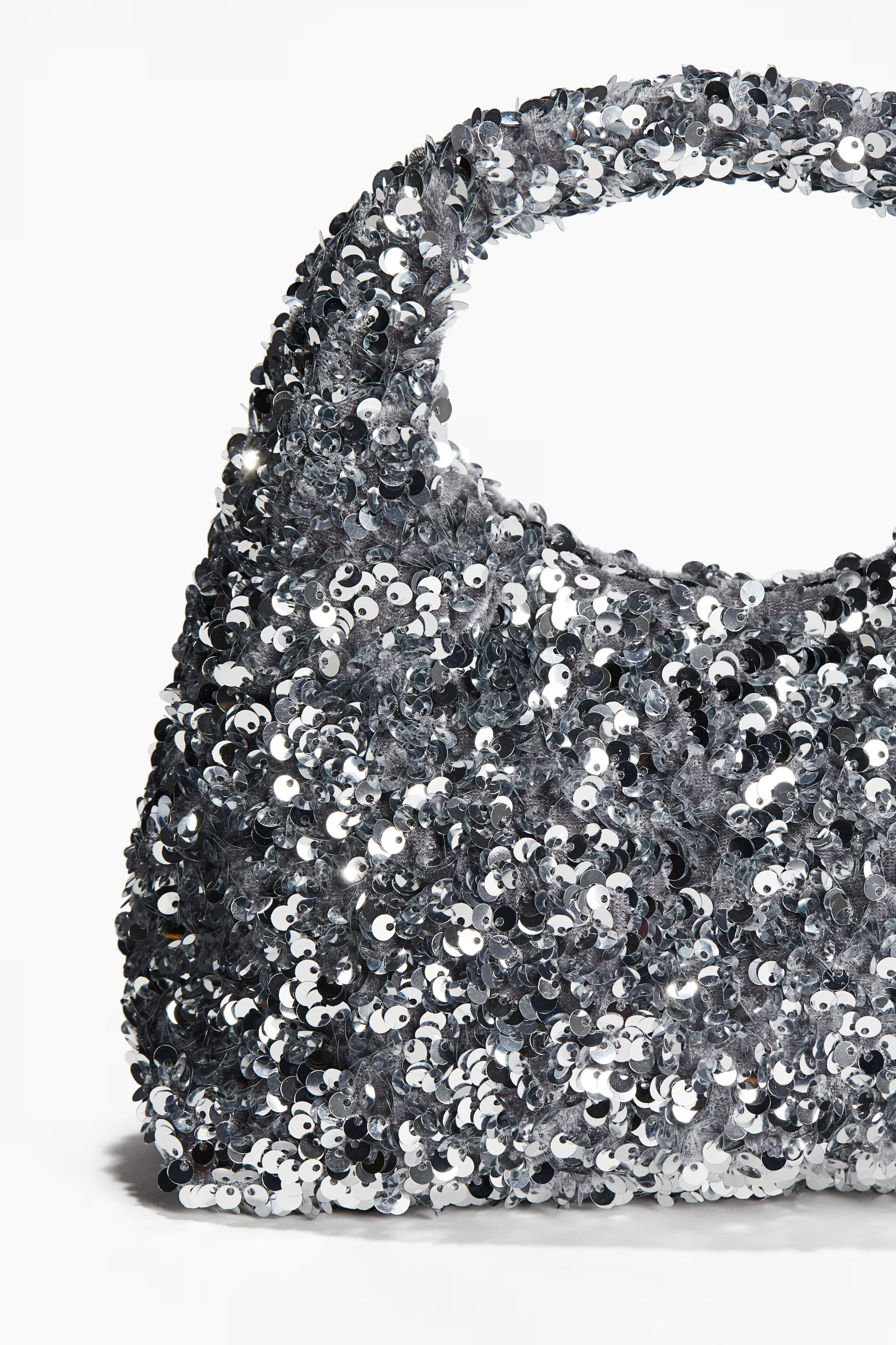 Sequined handbag - Silver-coloured - Ladies | H&M GB | H&M (UK, MY, IN, SG, PH, TW, HK)