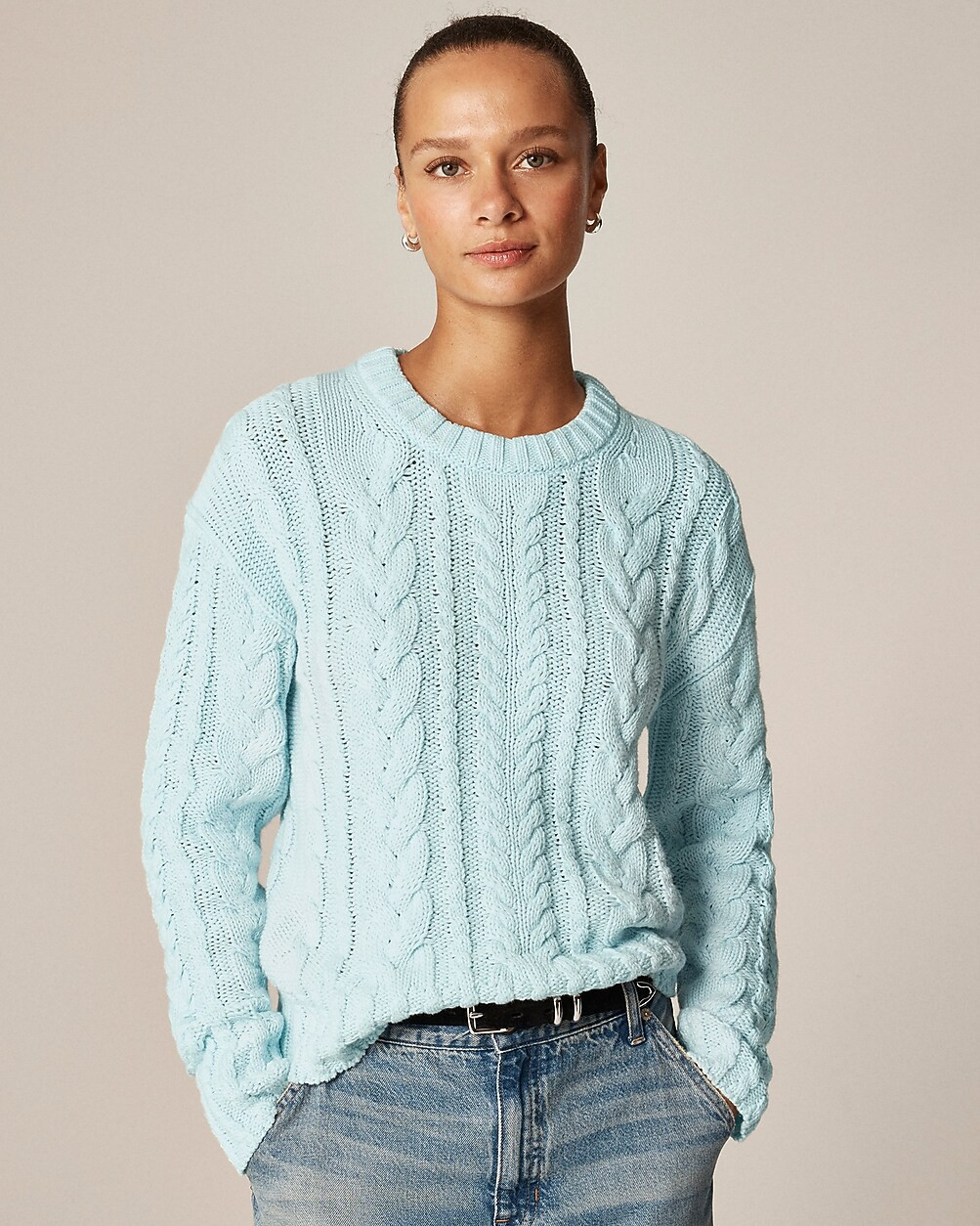 Cable-knit crewneck sweater | J. Crew US