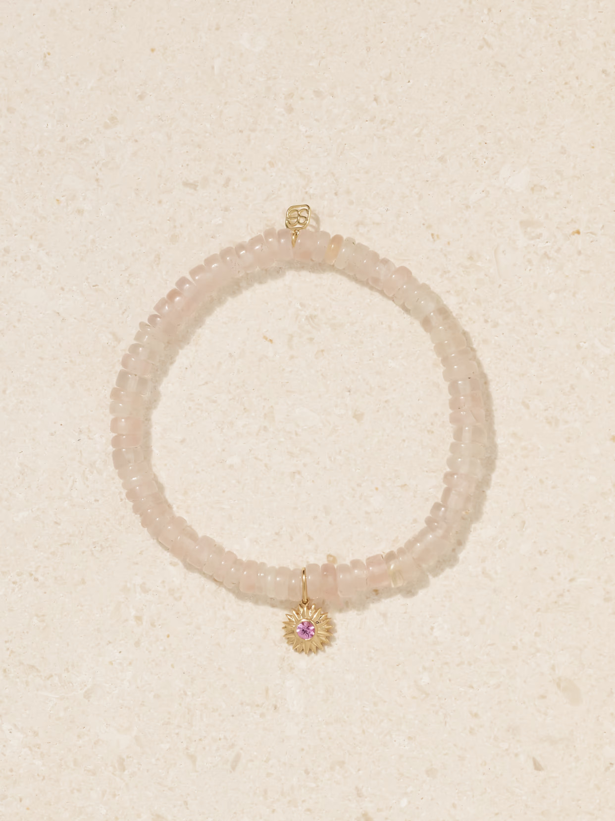 Sydney Evan - Sunburst 14-karat Gold, Rose Quartz And Sapphire Bracelet - One size | NET-A-PORTER (US)