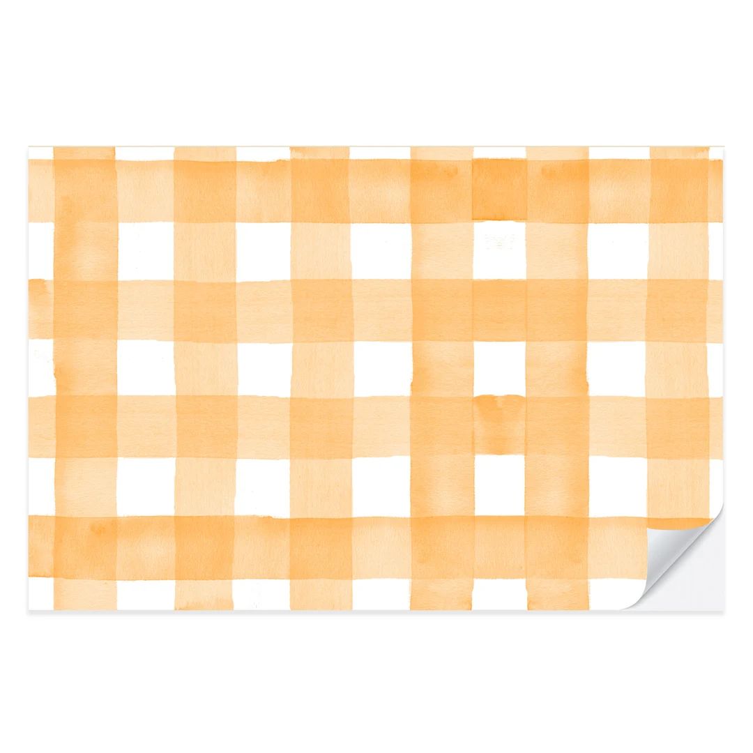 Orange Gingham Paper Placemat Pad  Thanksgiving Placemat  - Etsy | Etsy (US)