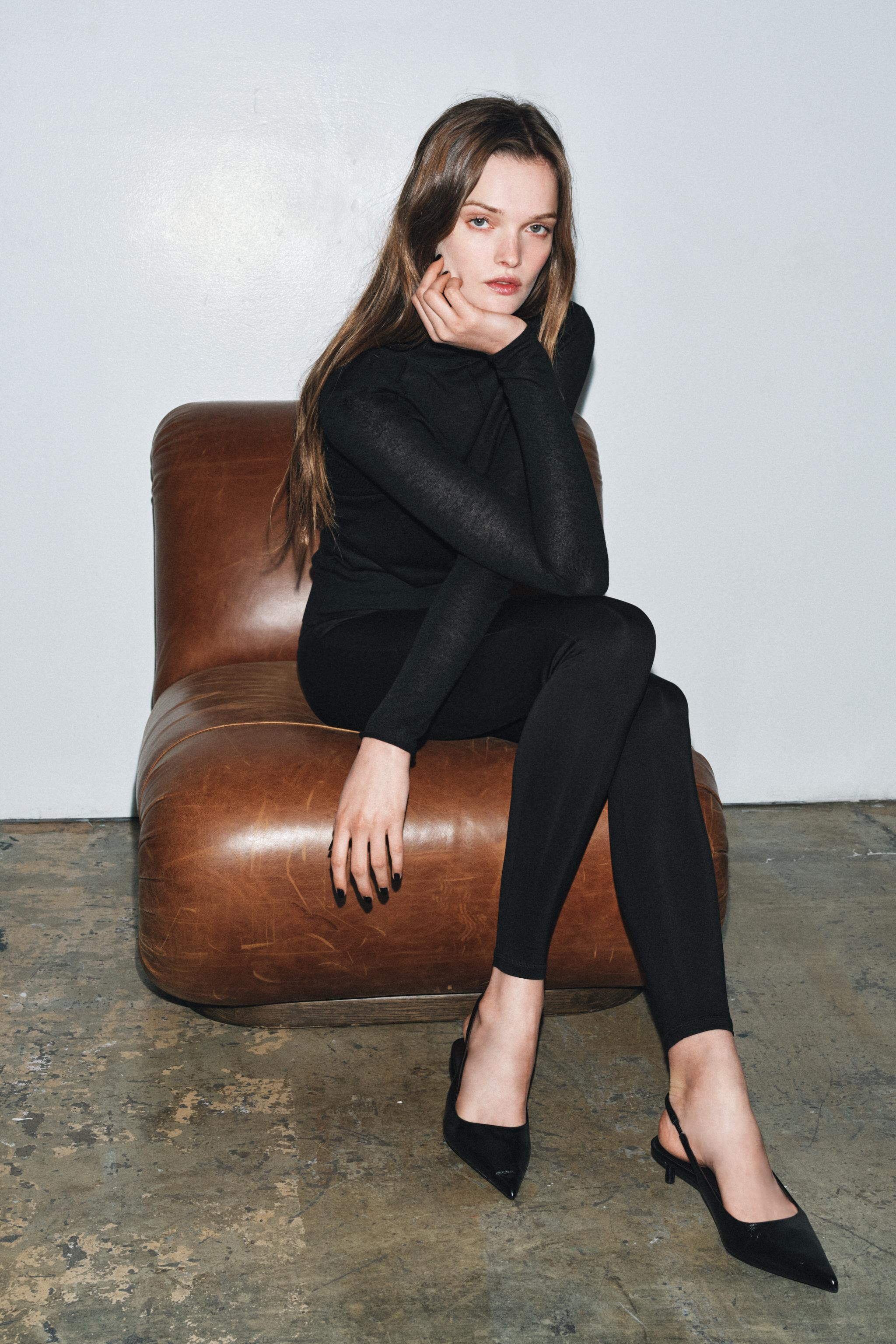 LEATHER SLINGBACK SHOES | Zara Canada