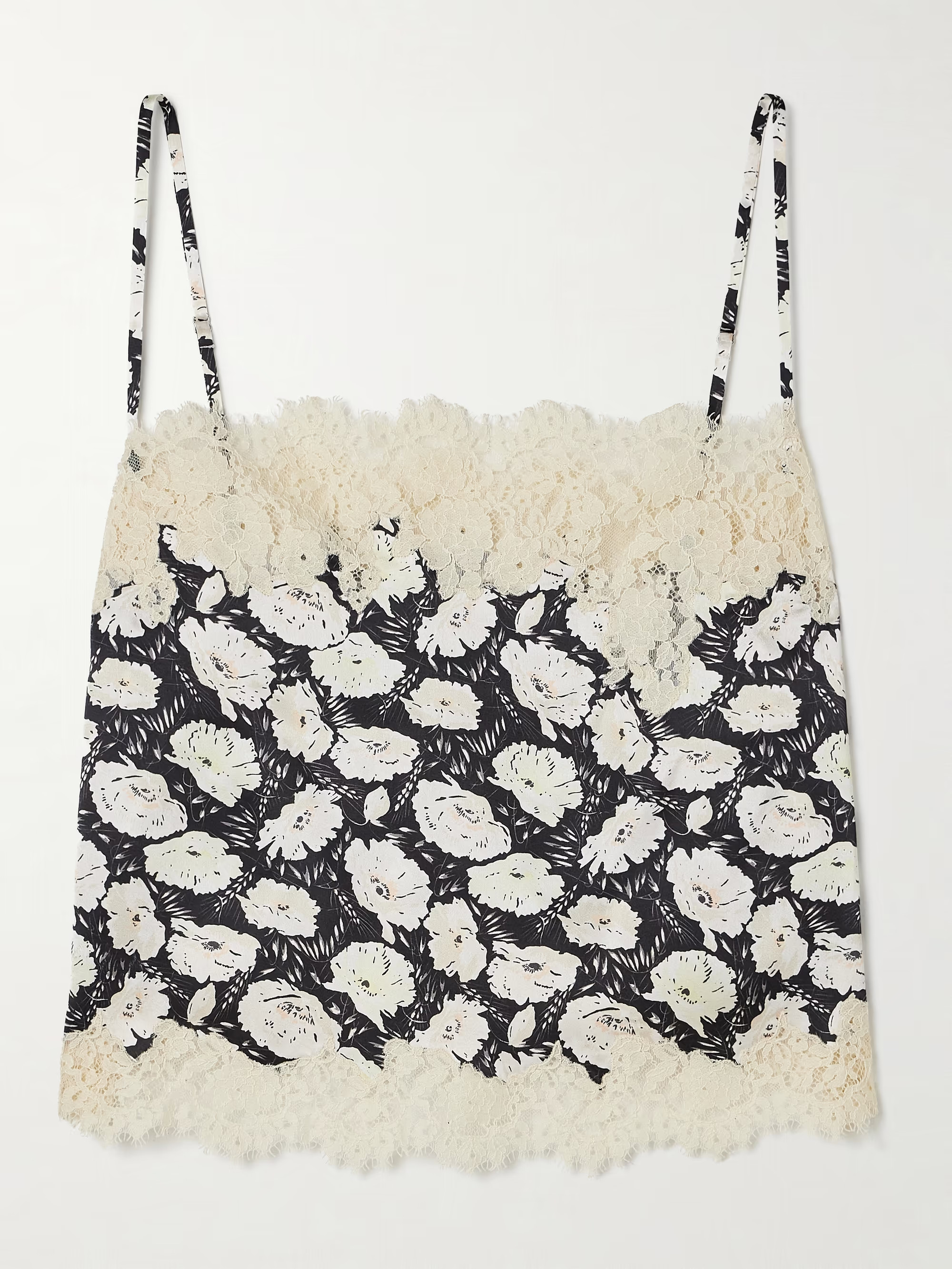 Loure lace-trimmed floral-print silk-satin camisole | NET-A-PORTER (UK & EU)