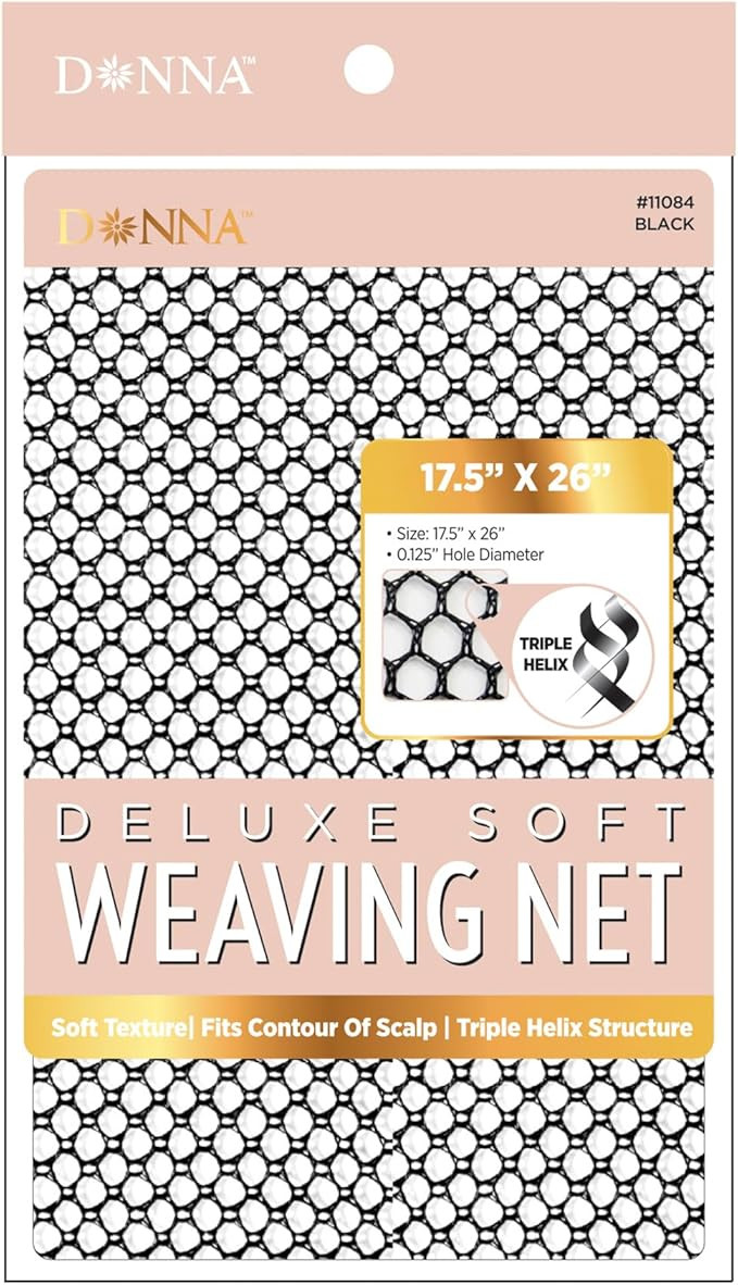 Donna Deluxe Weaving Net 17.5" X 26" Black Weaving Net for Crochet Hairstyles Womens Crochet Cap ... | Amazon (US)