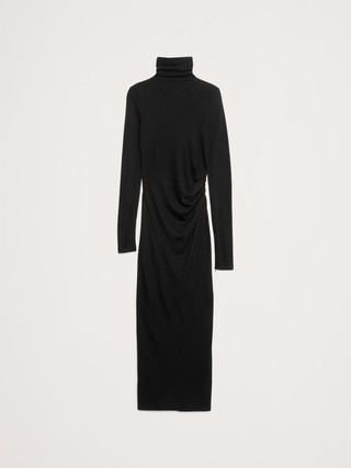 Wool-Blend Jersey Ruched Maxi Dress | Banana Republic (US)