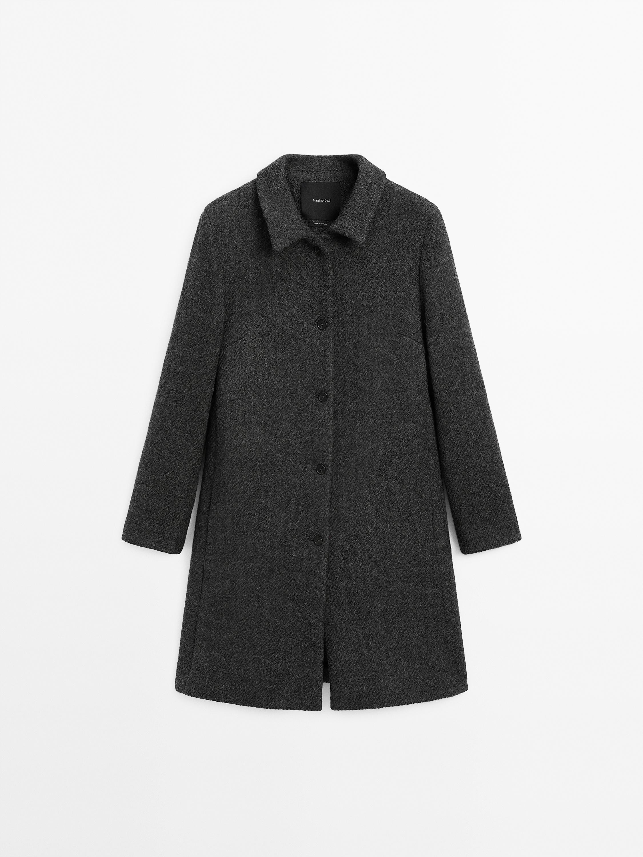 Long wool blend coat | Massimo Dutti US