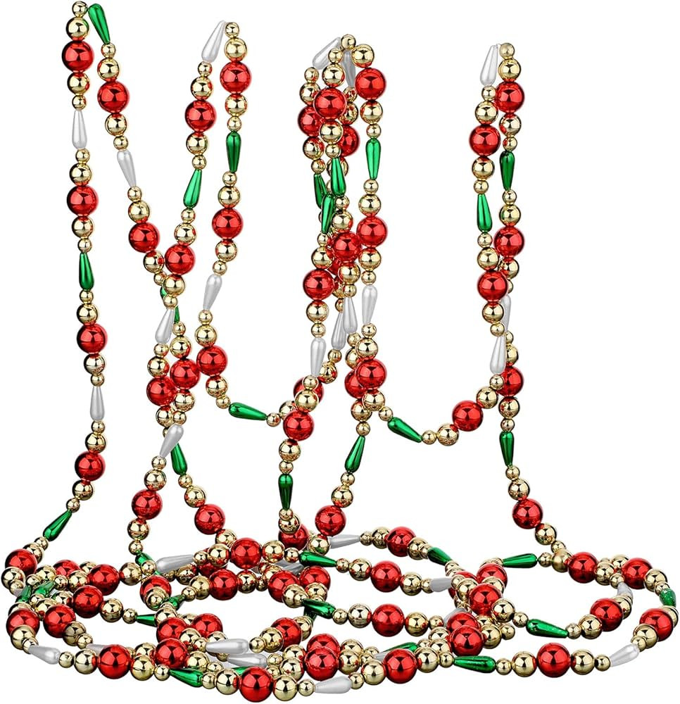 16 ft Christmas Garland Christmas Bead Garland Plastic Bead Christmas Tree Decor Beaded Garland f... | Amazon (US)