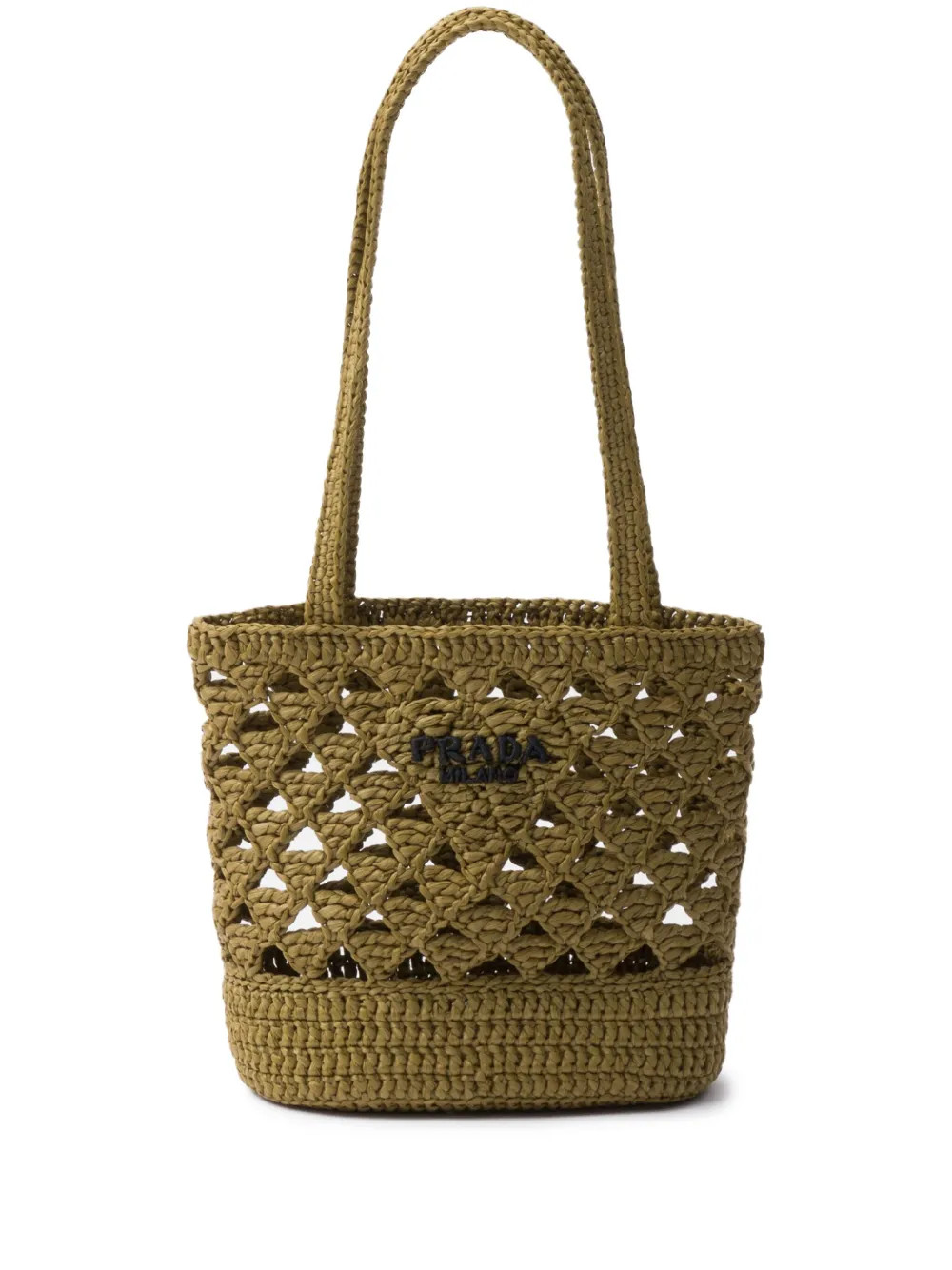 Prada logo-lettering Crochet Shoulder Bag - Farfetch | Farfetch Global