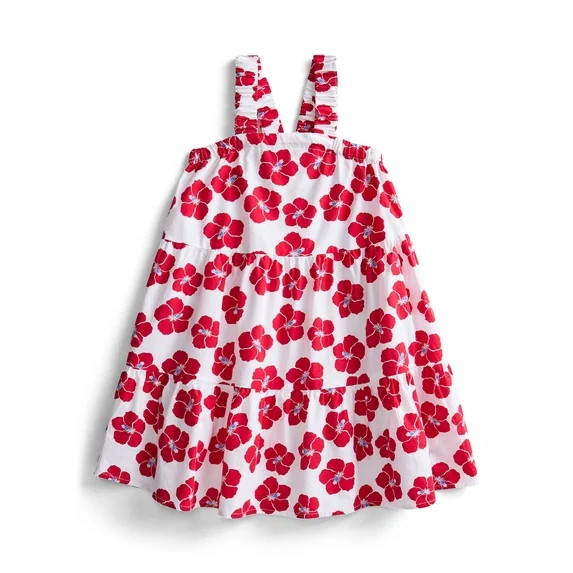 Wonder Nation Girls Cotton Tiered Swing Dress, Sizes 4-18 & Plus | Walmart (US)
