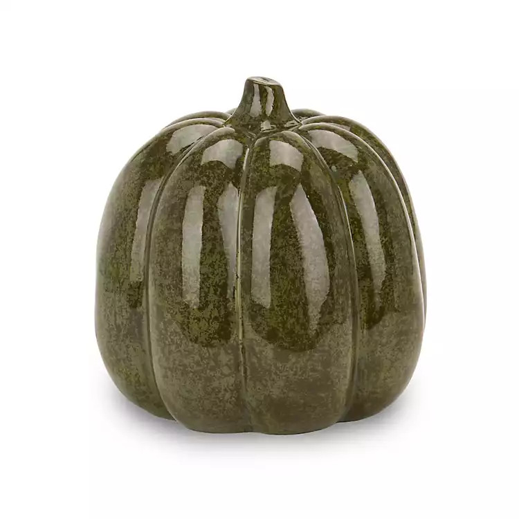 Green Speckled Ceramic Harvest Pumpkin | Kirklands