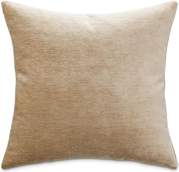 MICHAEL AMINI The Smith 20x20 Square Chenille Accent Pillow in Camel Set of 2 | Amazon (US)