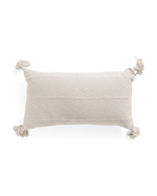 14x26 Textured Cotton Lumbar Pillow | TJ Maxx