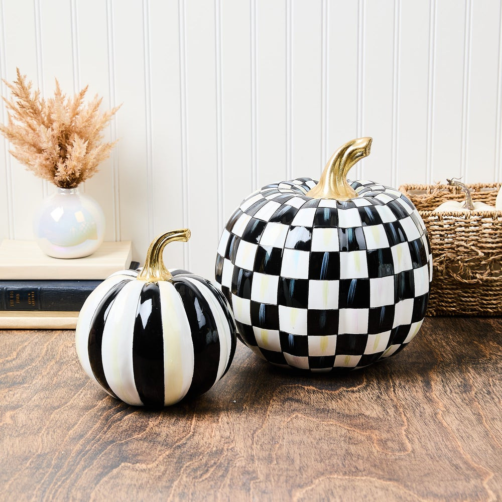 Classic Stripe & Check Pumpkin Set | MacKenzie-Childs
