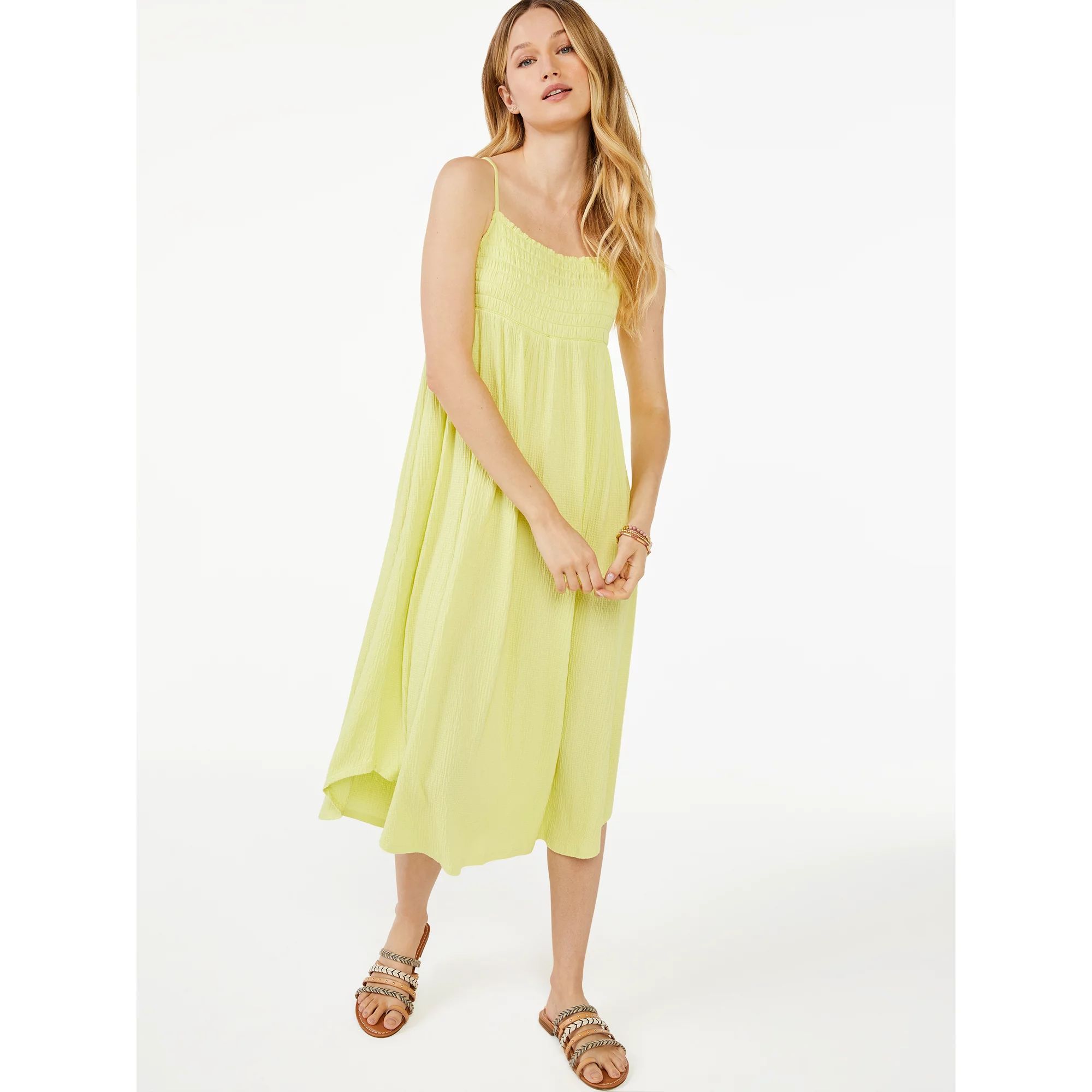 Scoop Women's Solid Smocked Cami Dress | Walmart (US)