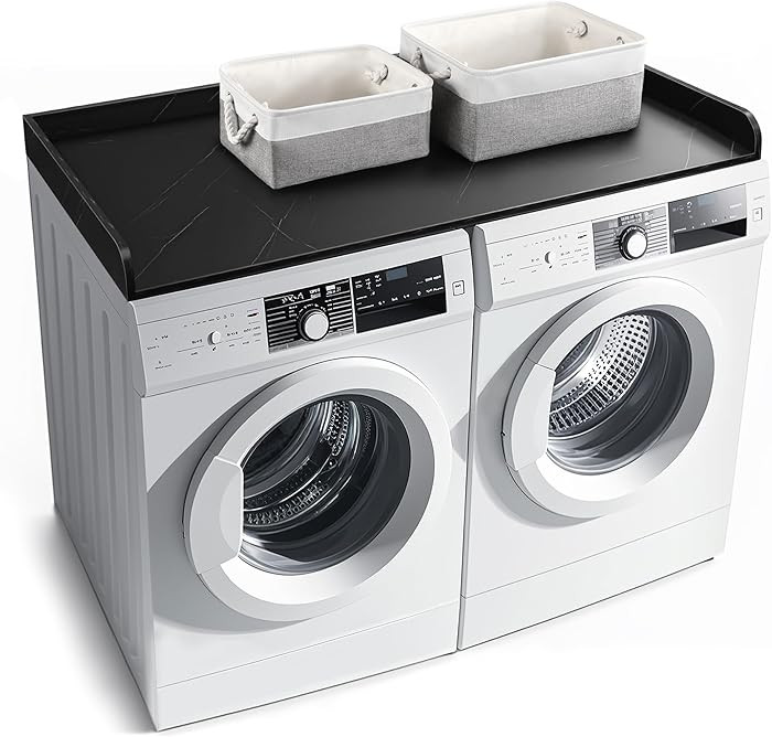 Washer Dryer Countertop with 2 Pack Storage Baskets, Wood Washer and Dryer Countertop with Non-Sl... | Amazon (US)