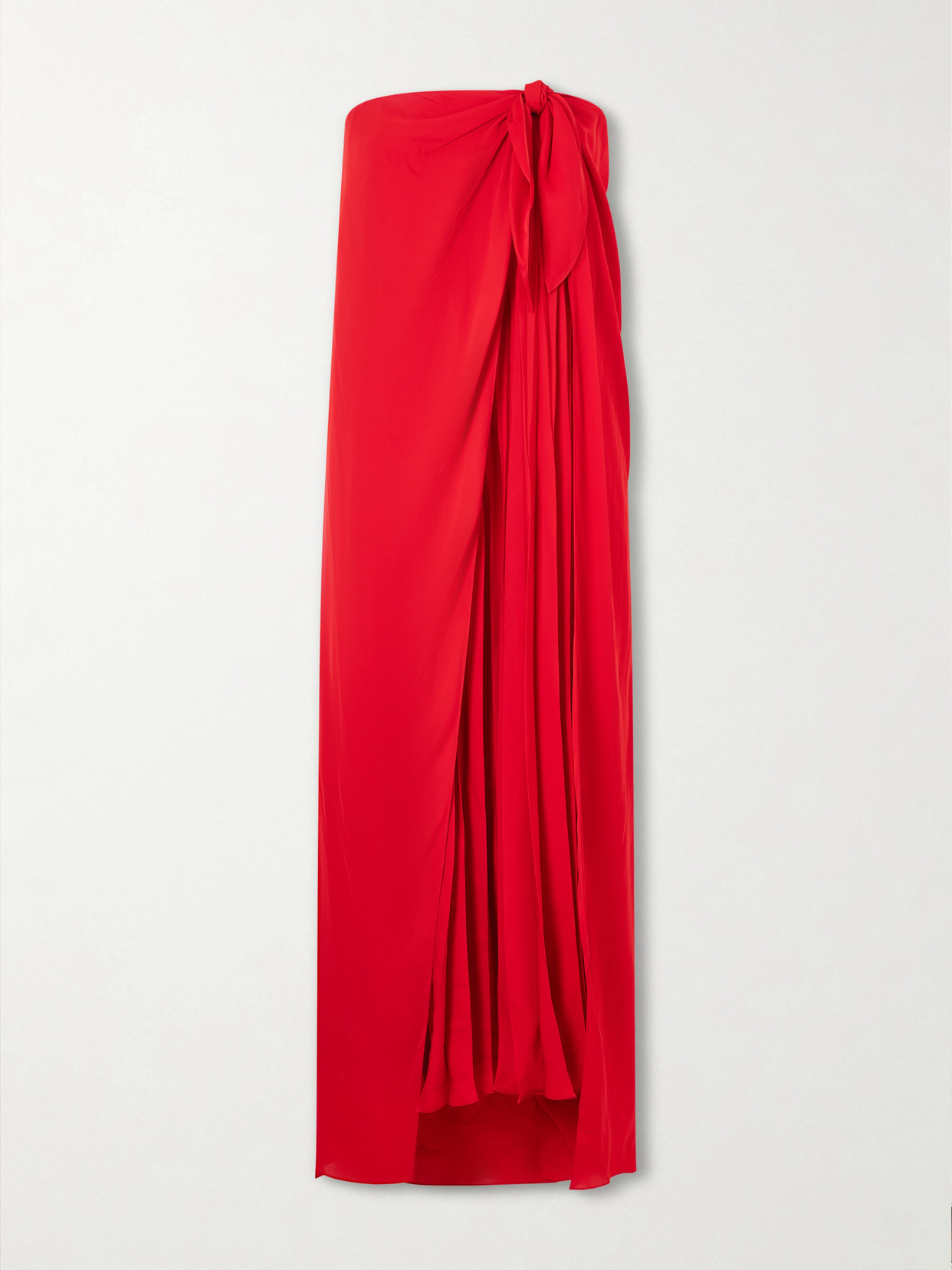 Ralph Lauren Collection - Brittani Strapless Wrap-effect Satin Maxi Dress - Red | NET-A-PORTER (US)