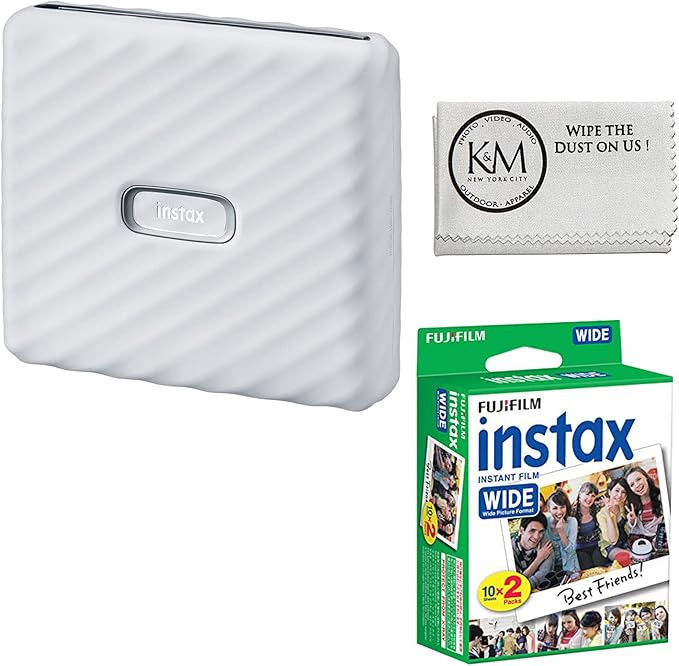 Fujifilm INSTAX Link Wide Smartphone Printer + 1 Pack of INSTAX Wide Instant Film (20 Exposures) ... | Amazon (US)