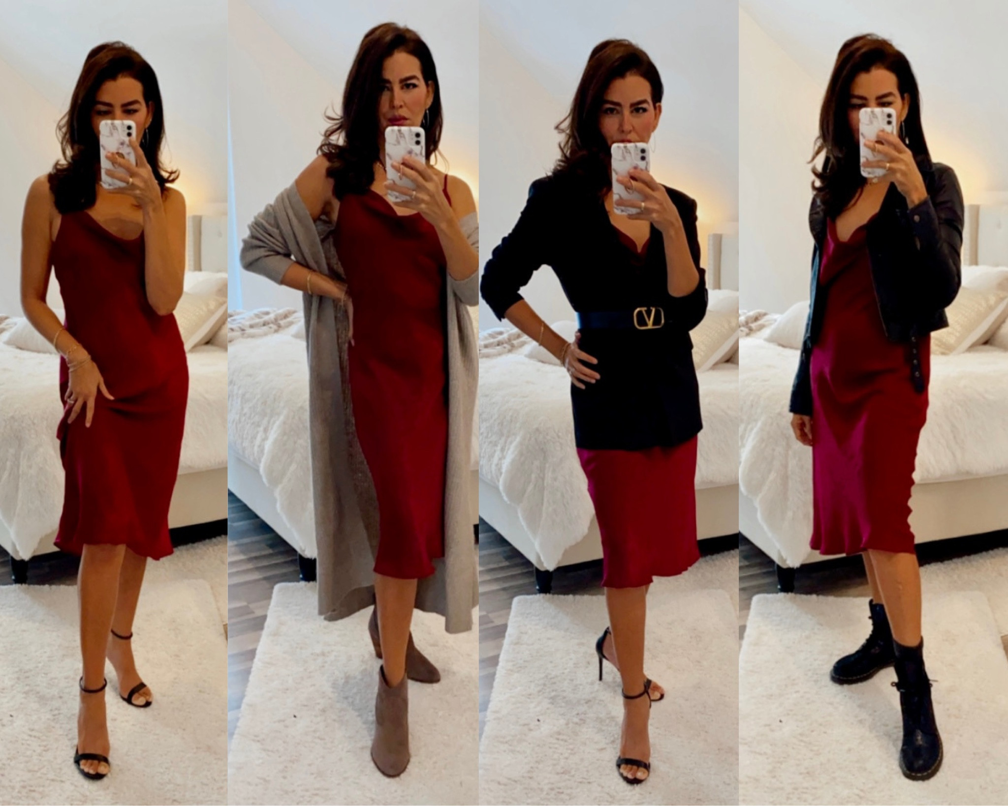 A slip dress is perfect year round! I’ll try to add as many items as a can. Slip dress. Date night, black boots, black blazer, Maison Valentino belt, reversible belt, long cardigan 

#LTKFind #LTKGiftGuide #LTKstyletip