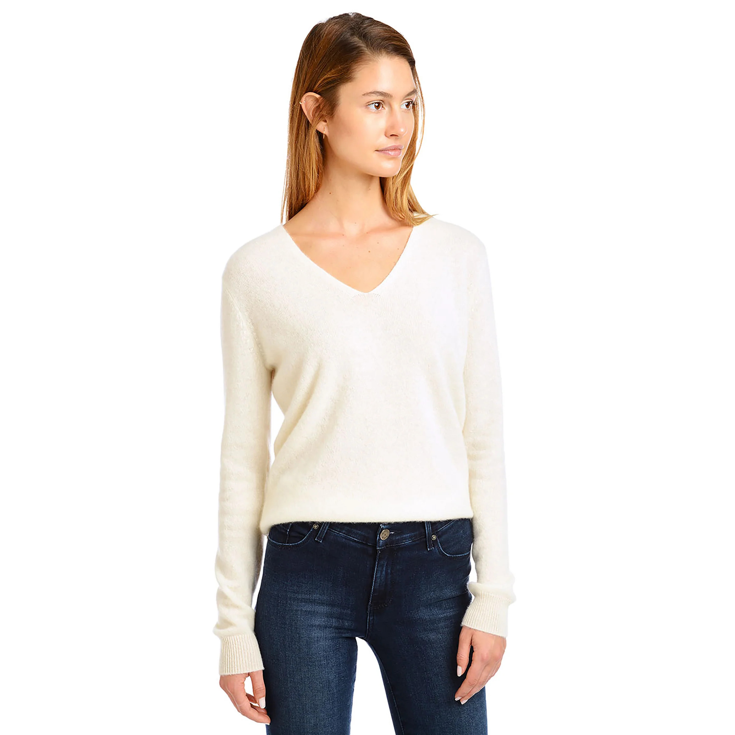 Women's Cashmere Oversized V-Neck Willow Sweater - Mott & Bow | Mott & Bow