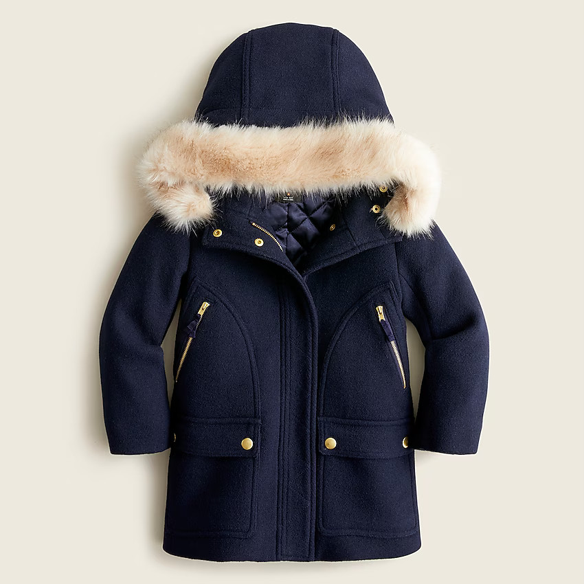Girls' wool chateau coat with eco-friendly PrimaLoft® | J. Crew US