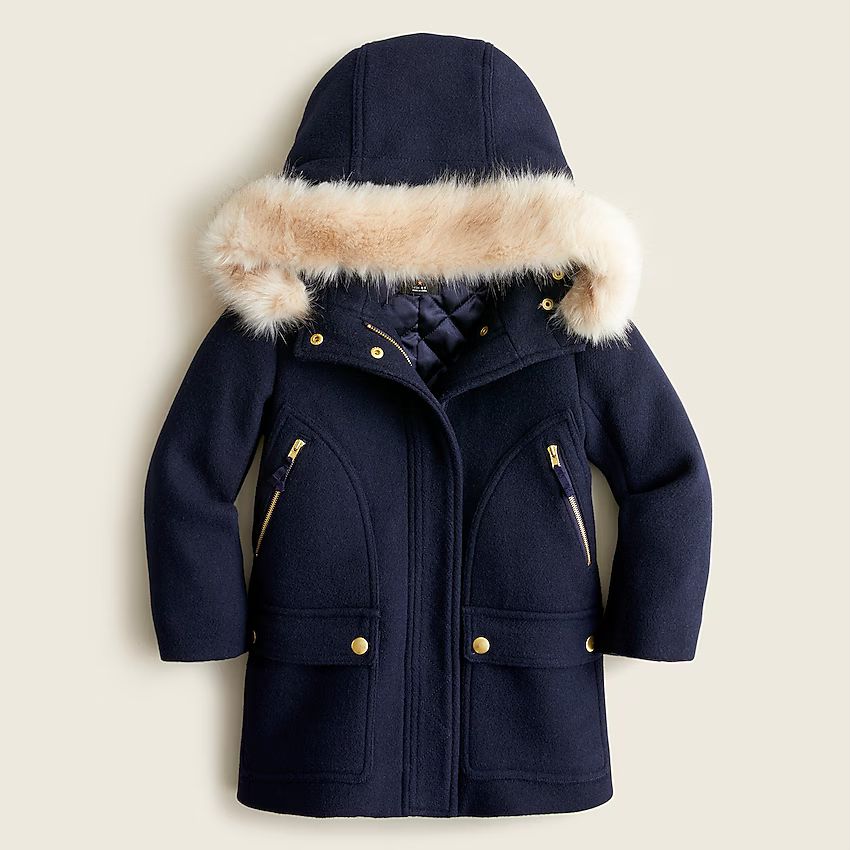 Girls' wool chateau coat with eco-friendly PrimaLoft® | J.Crew US