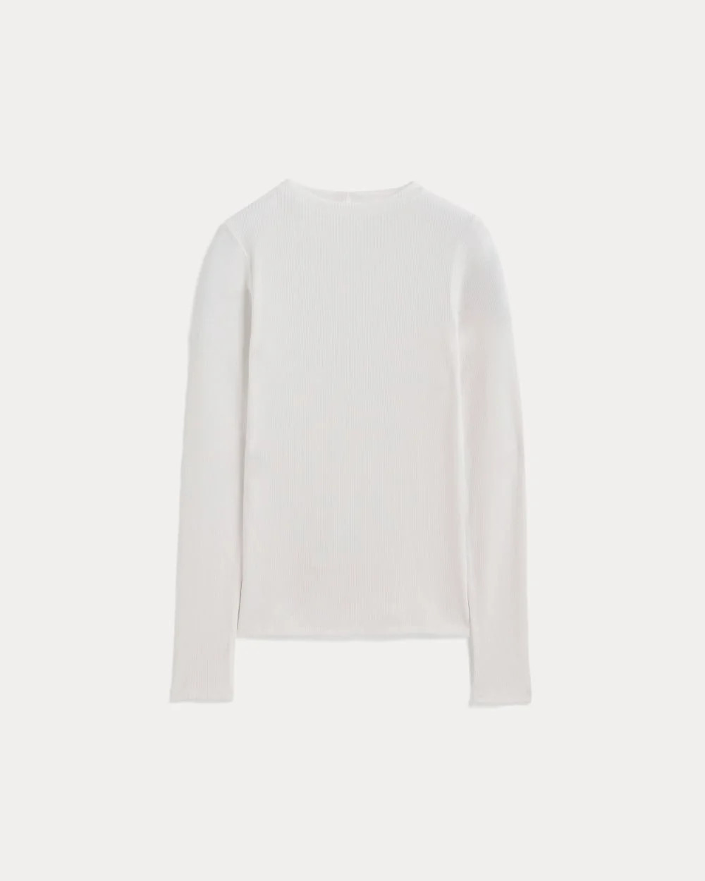 The Luxe Rib Funnel-Neck Tee | White | Everlane