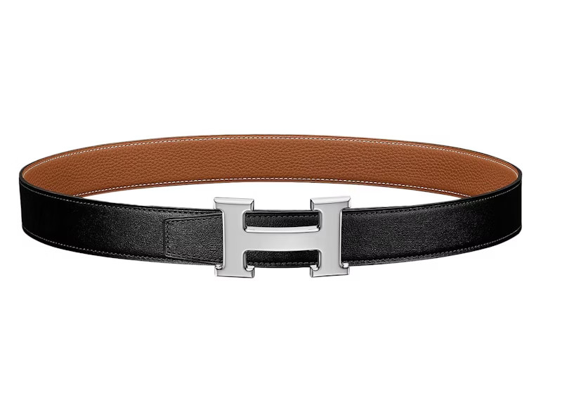 Hermes H Belt Buckle & Reversible Leather Strap 32mm Noir/Gold | StockX
