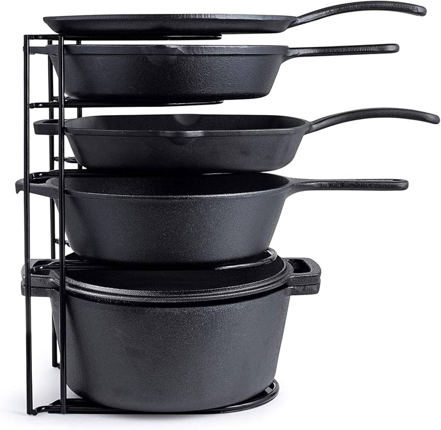 Cuisinel Heavy Duty Pots and Pans Organizer - Extra Large 5-Tier Rack - Holds Cast Iron Skillets,... | Amazon (US)