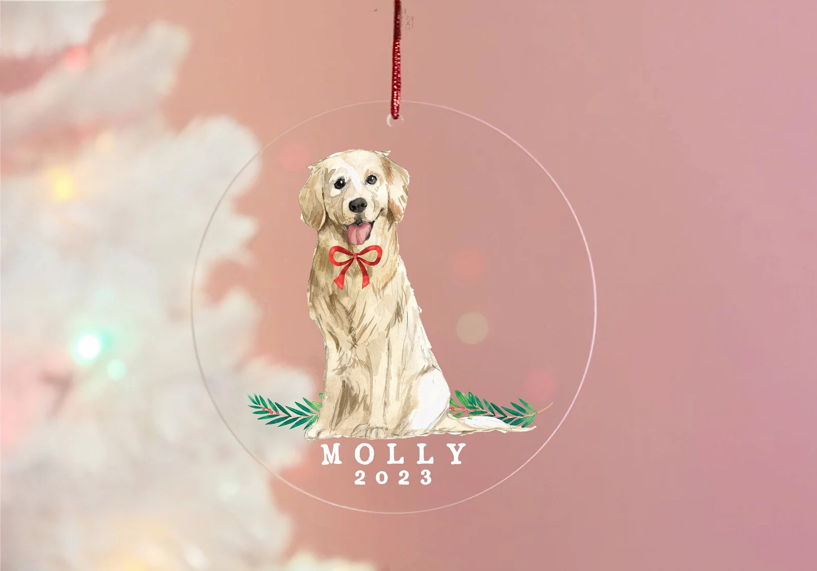 Custom Golden Retriever Ornament | Acrylic | dog | xmas | christmas | personalized | goldendoodle... | Etsy (US)