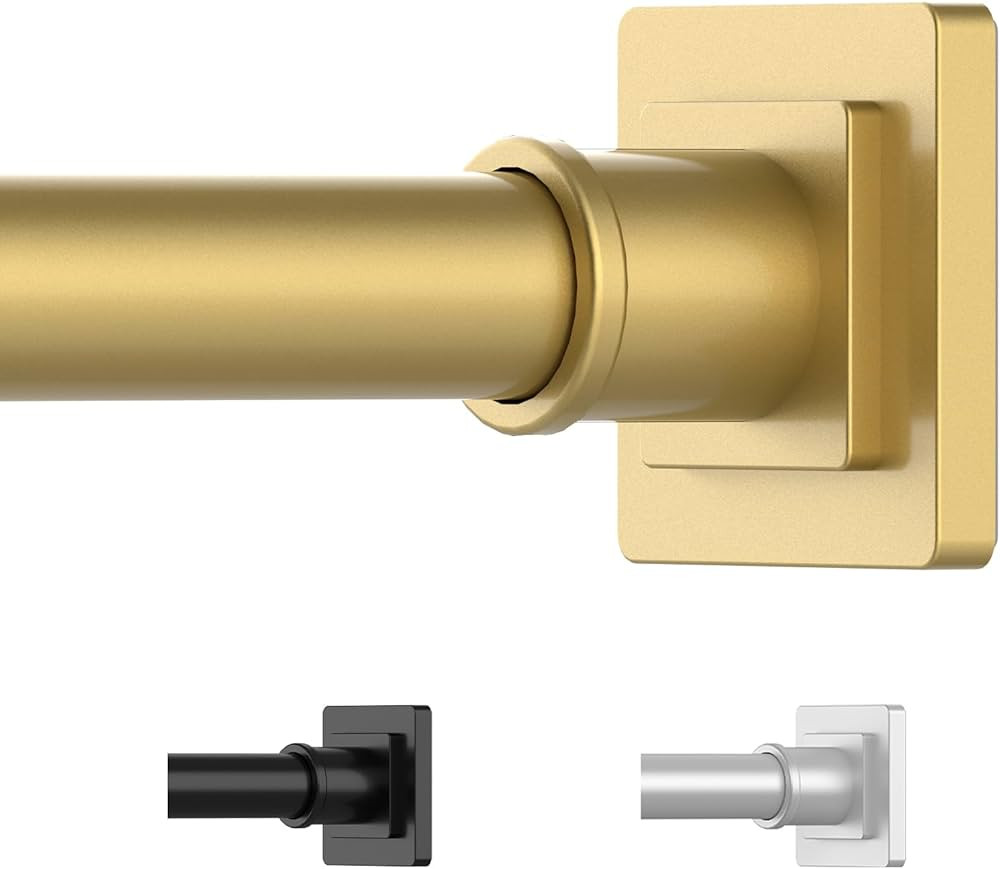 Gold Shower Curtain Rod 31-79 Inches Non-Slip Shower Rod Tension Mounted No Drill Shower Curtain ... | Amazon (US)